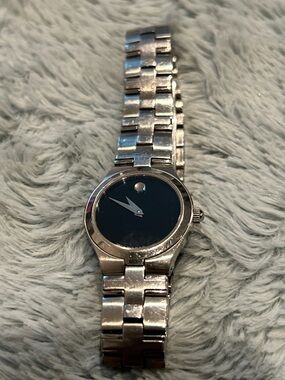 Movado Women's Stainless Steel Black Dial Bracelet Watch